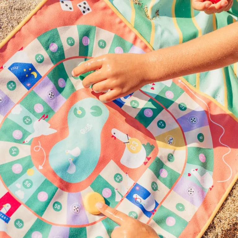 Game of the Goose side of Quut reversible travel game