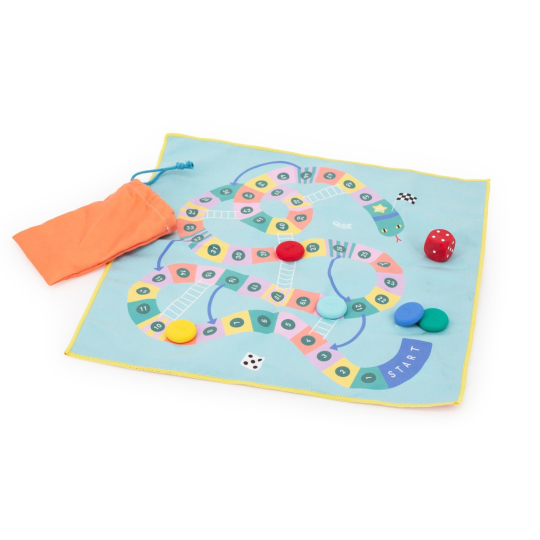 Quut Game of the Goose and Snakes & Ladders travel game for kids