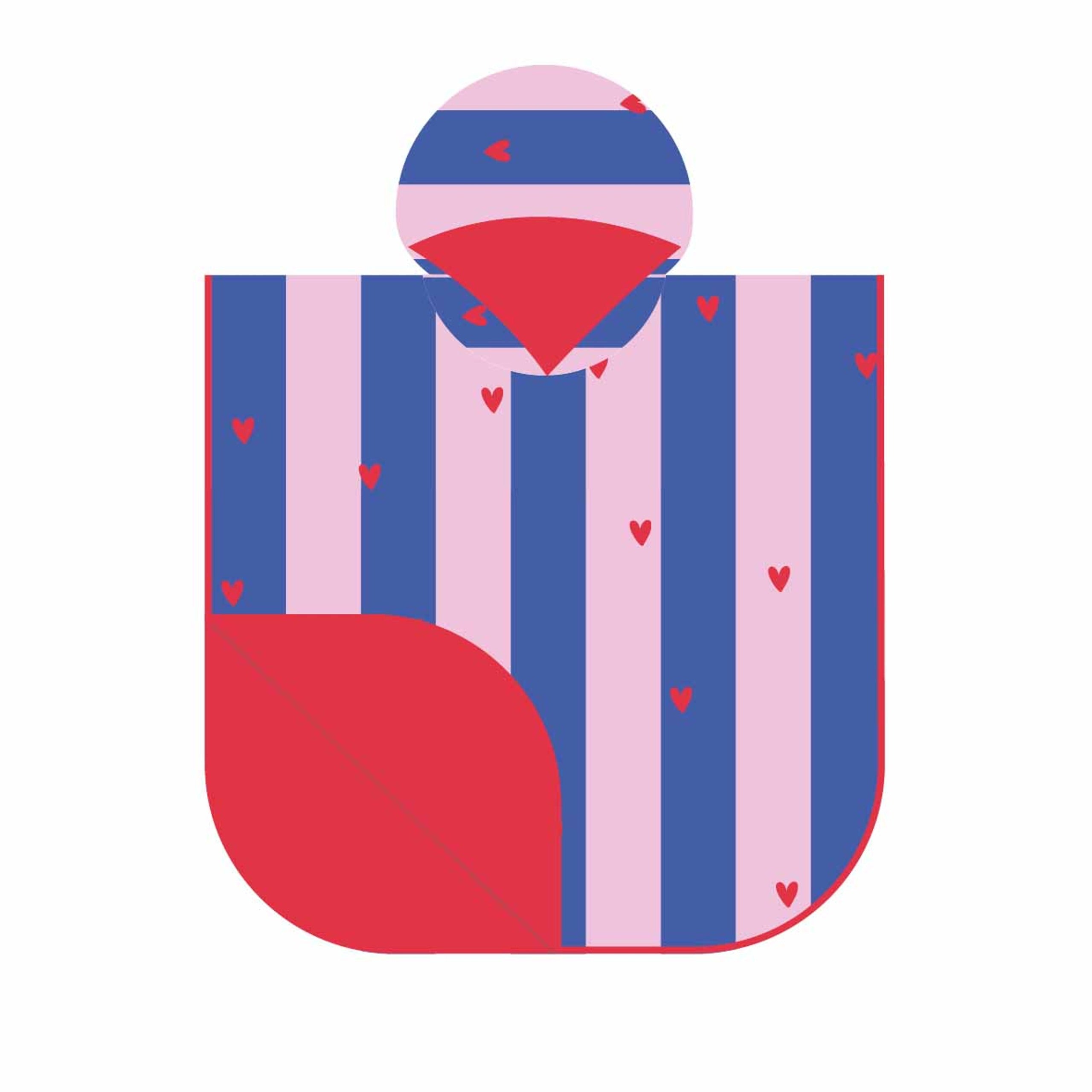 PONCHO (60 X 60CM) - CHERRY RED