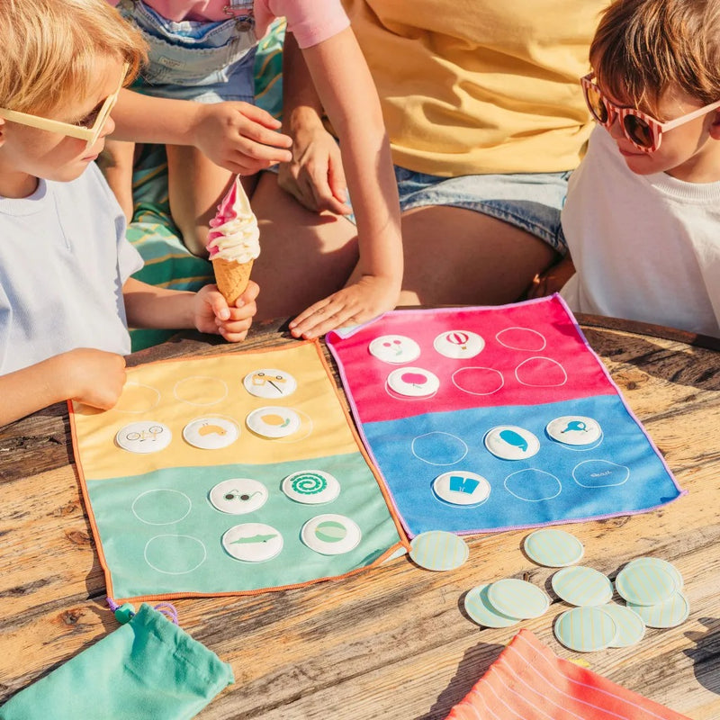 Reversible microfiber Bingo game board for kids
